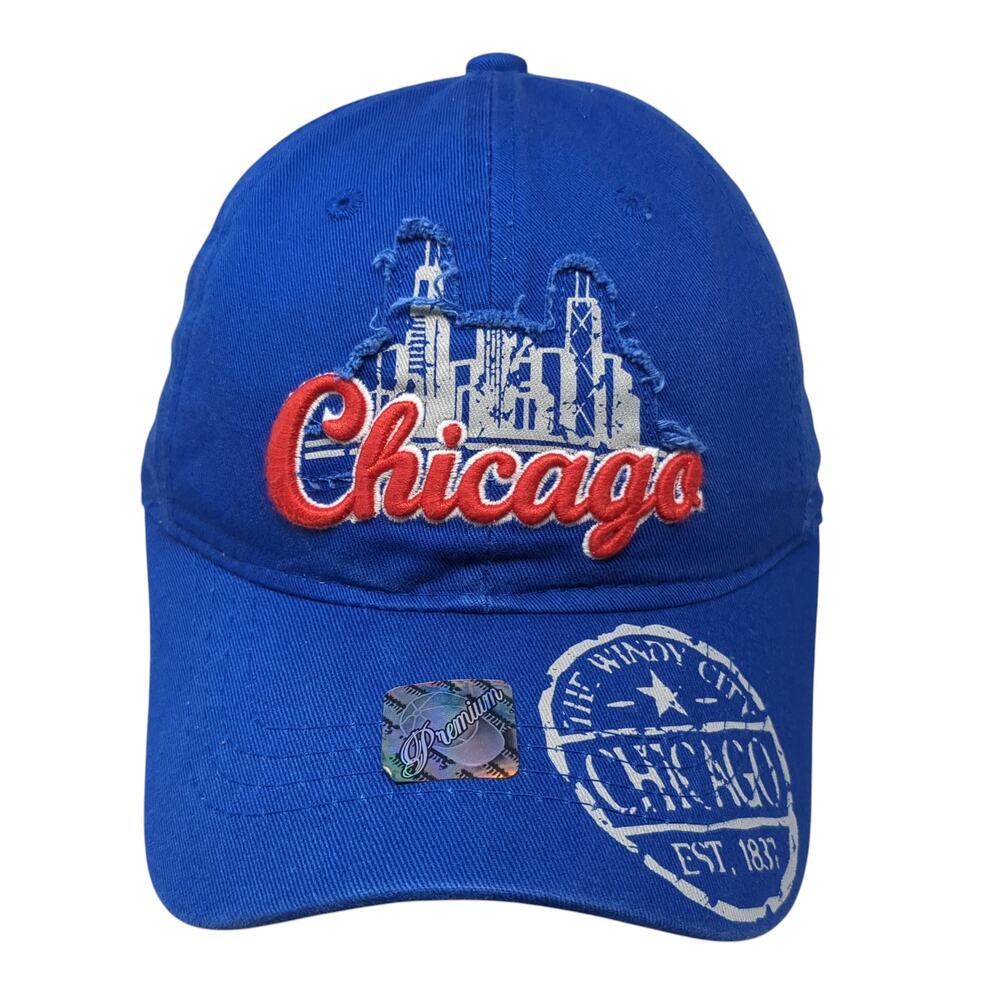 Chicago Slideback Baseball Cap Blue One Size Adjustable Embroidered Premium